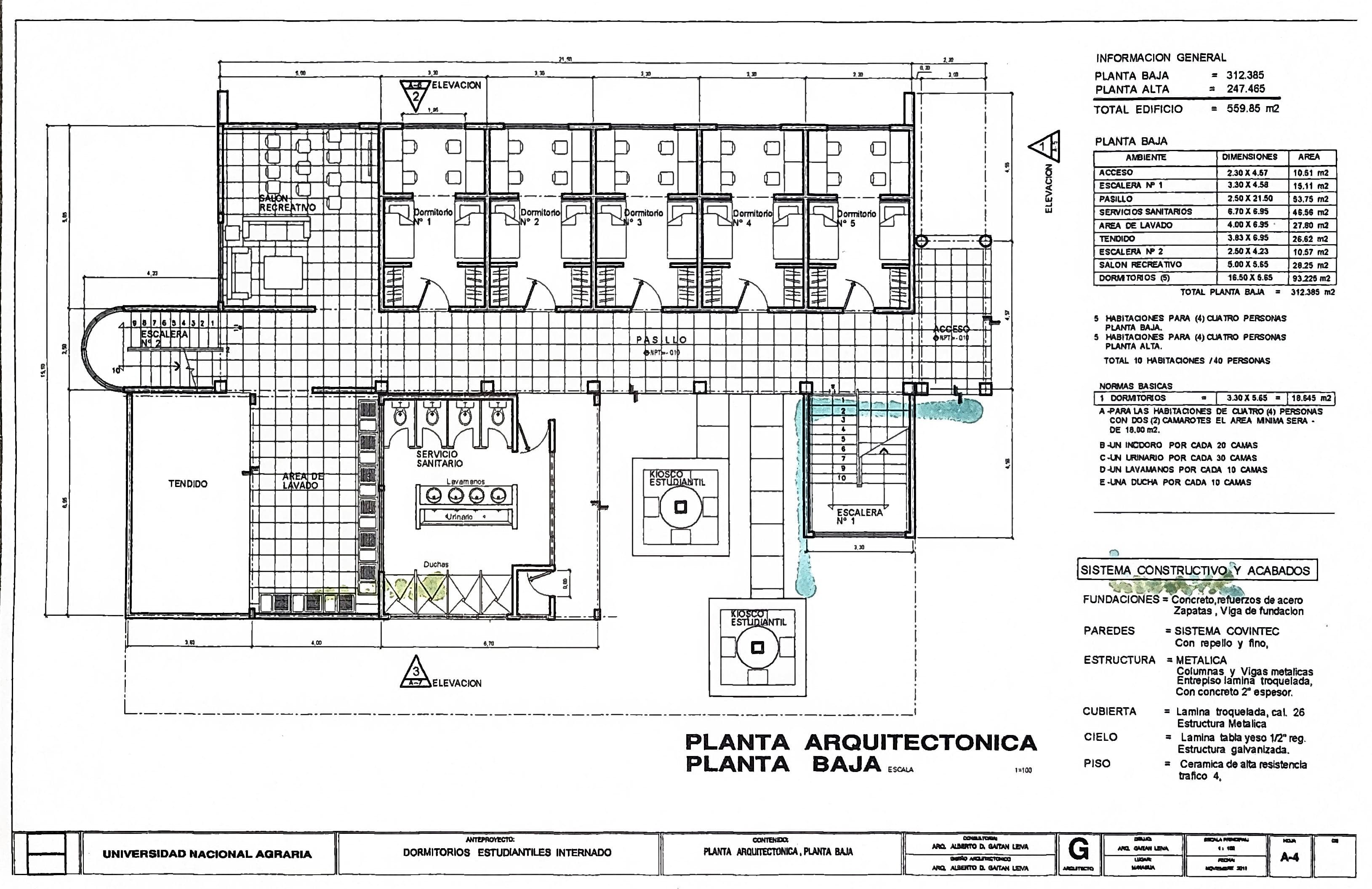 Universidad Nacional Agraria, proyecto de diseño de centros educativos en Managua, Managua (5 de 14)